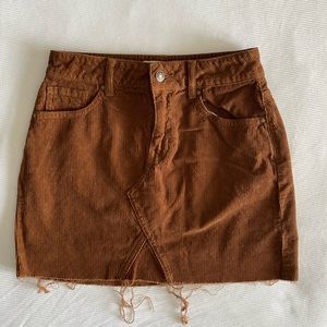 Pacsun Raw Hem Mini Corduroy Skirt